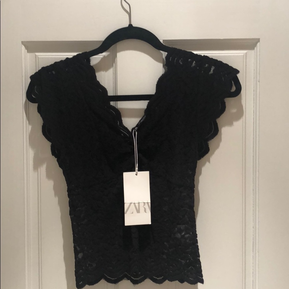 Zara lace black top